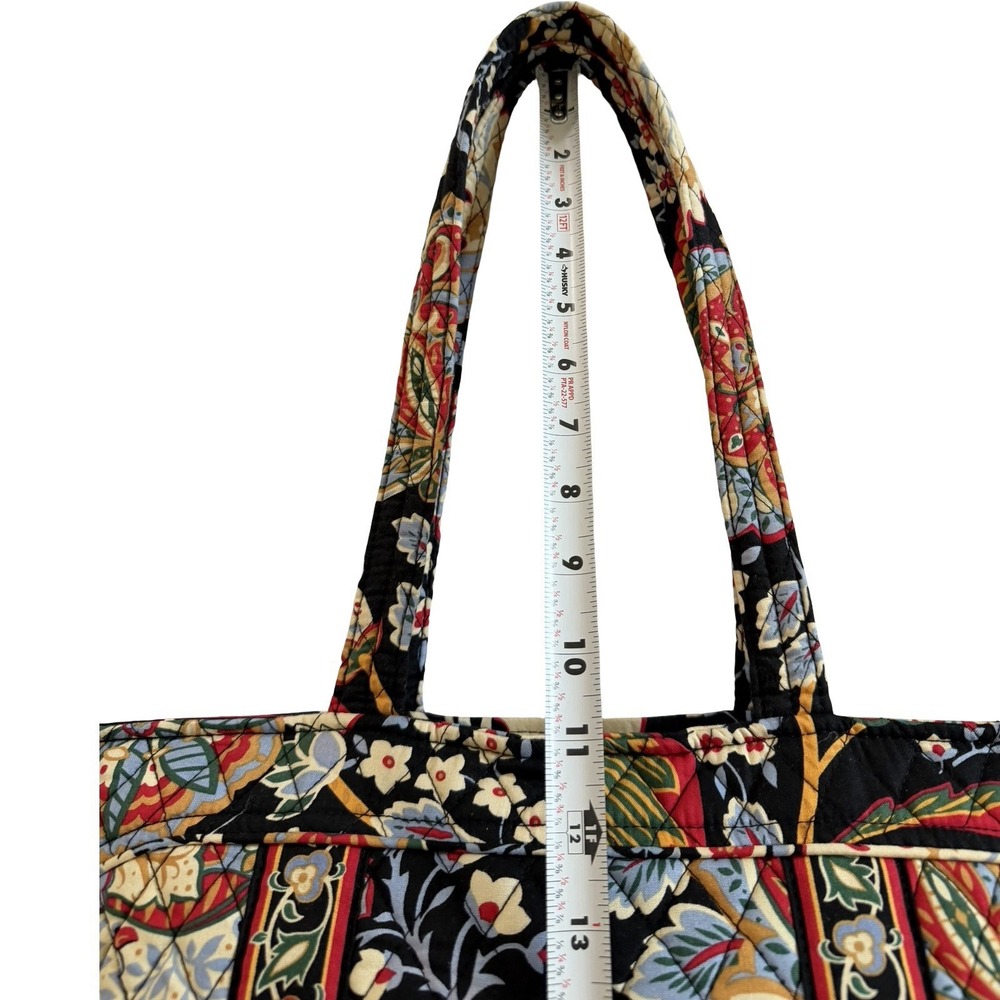 Vera Bradley Villager Versailles Floral Quilted Tote Handbag in Black Retired - Picture 11 of 12